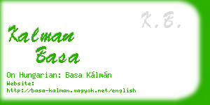 kalman basa business card