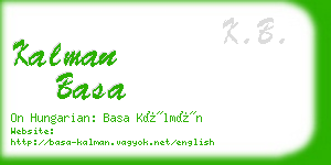 kalman basa business card